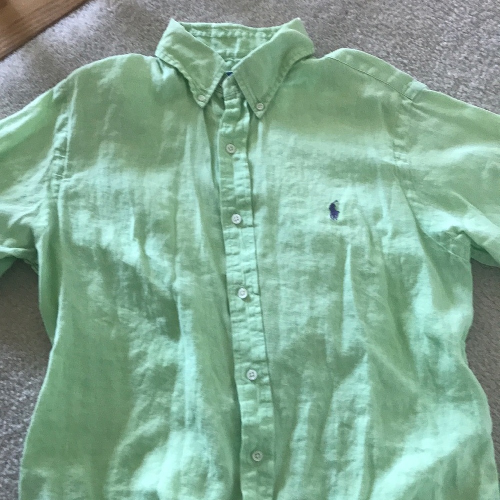 Polo short sleeve linen shirt